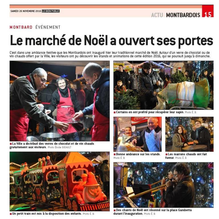 Article BP Marché Noël 2016 Montbard cité de Buffon